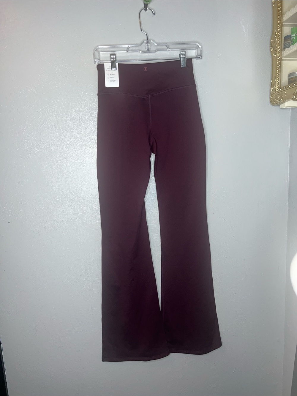 Pink By Victoria Secret High-Waist Maroon Flare Leggings NWT